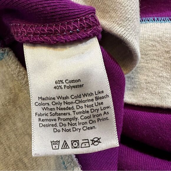Eddie Bauer Purple Color Block Light Weight Sweater Size Small - Picture 11 of 12